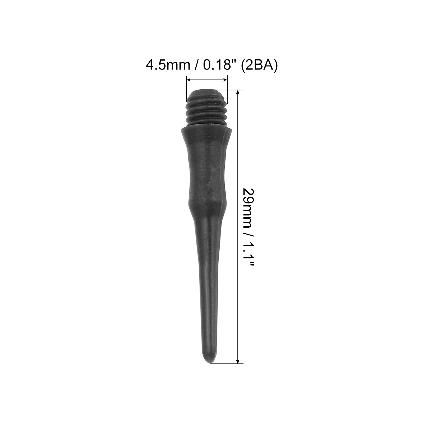 60Pcs 2BA Thread Plastic Soft Dart Tips Replacement Dart Accessories, Black