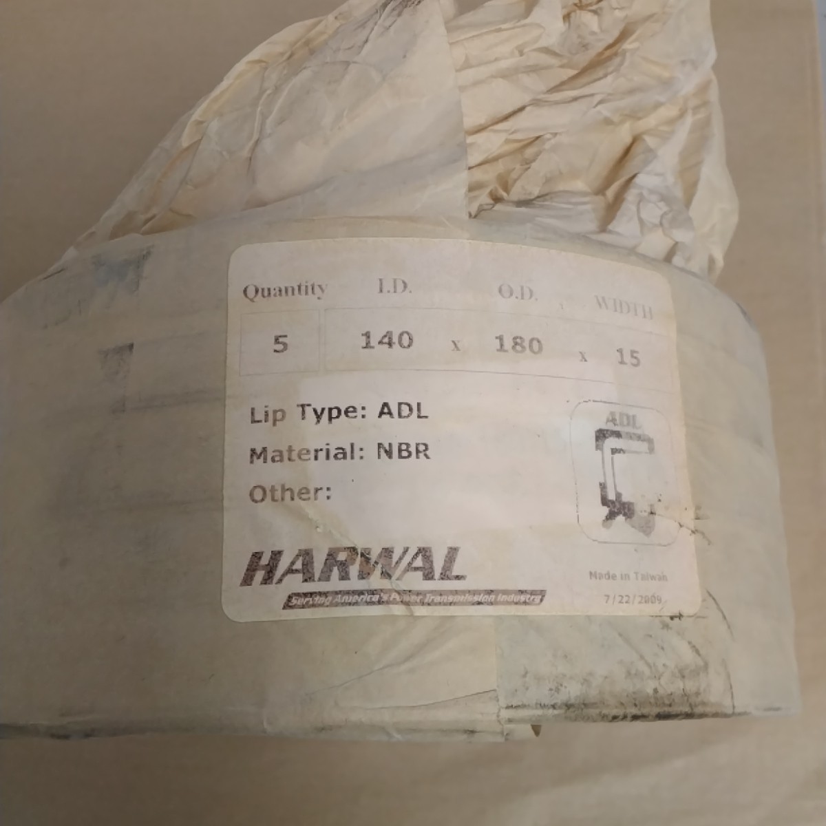 Lot of 5 Harwal 140x180x15 Lip Type ADL Material NBR Oil Seals