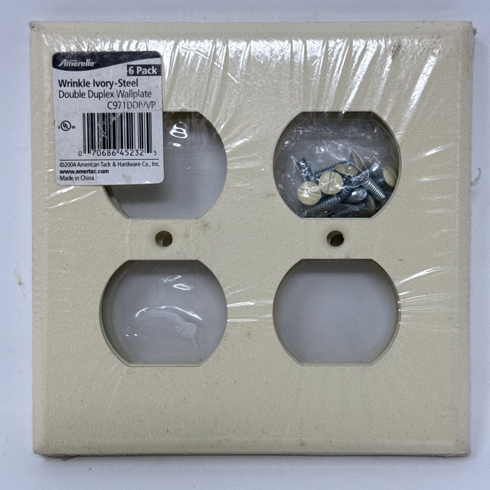 6 Amerelle Ivory Steel 2-Gang Standard Duplex Receptacle Wallplates C971DDIVVP