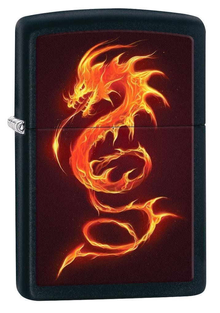 Zippo Fiery Dragon Lighter, Black Matte NEW IN BOX