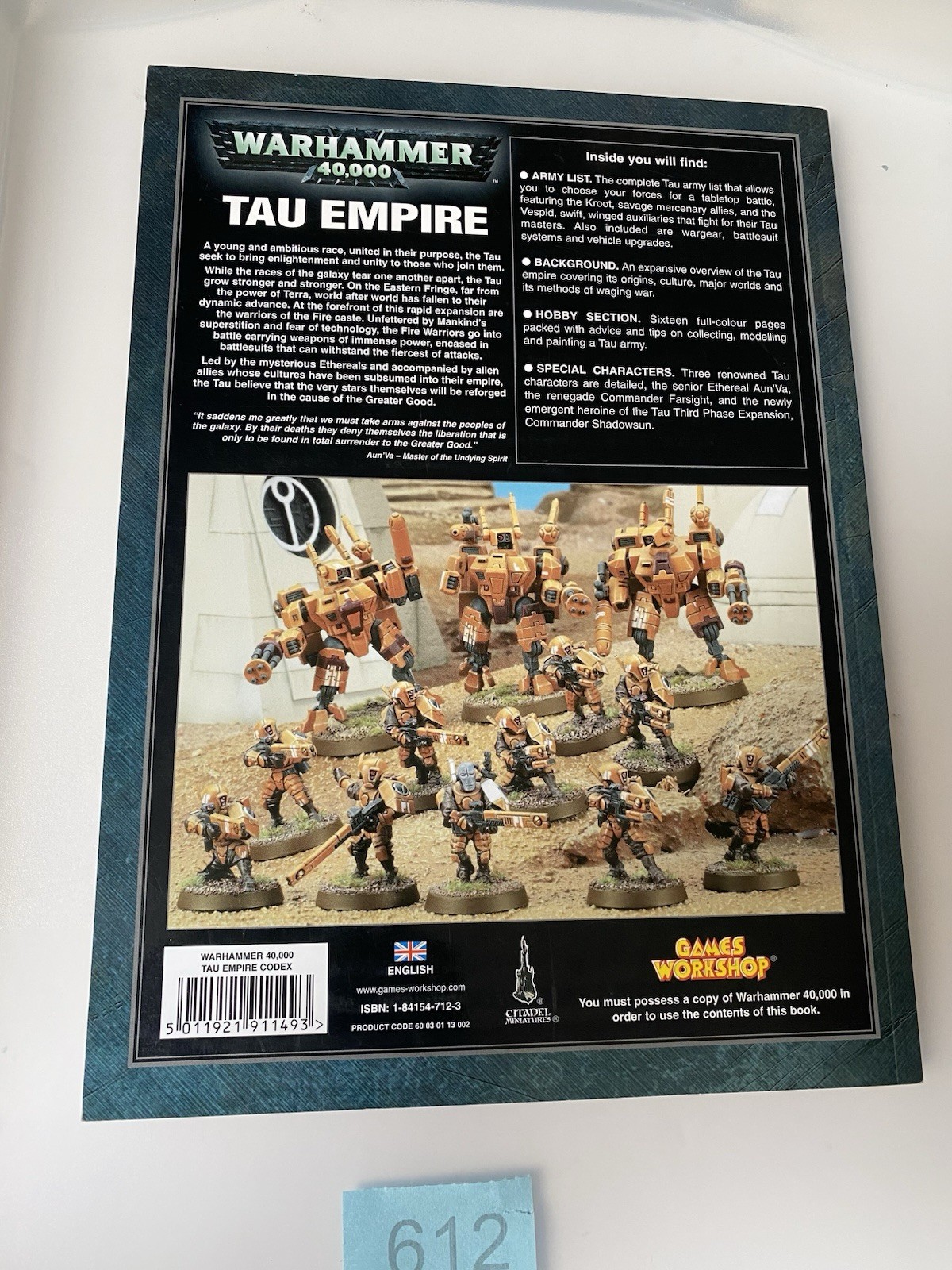 40k 4th Ed Tau Empire Codex, OOP Softcover Book, Excellent Condition