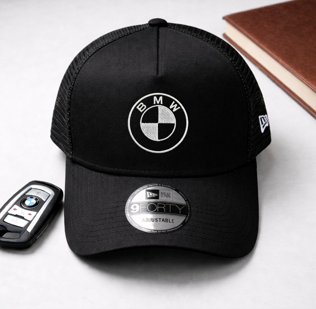 BMW Logo Embroidered Trucker Hat Snapback Cap for Men