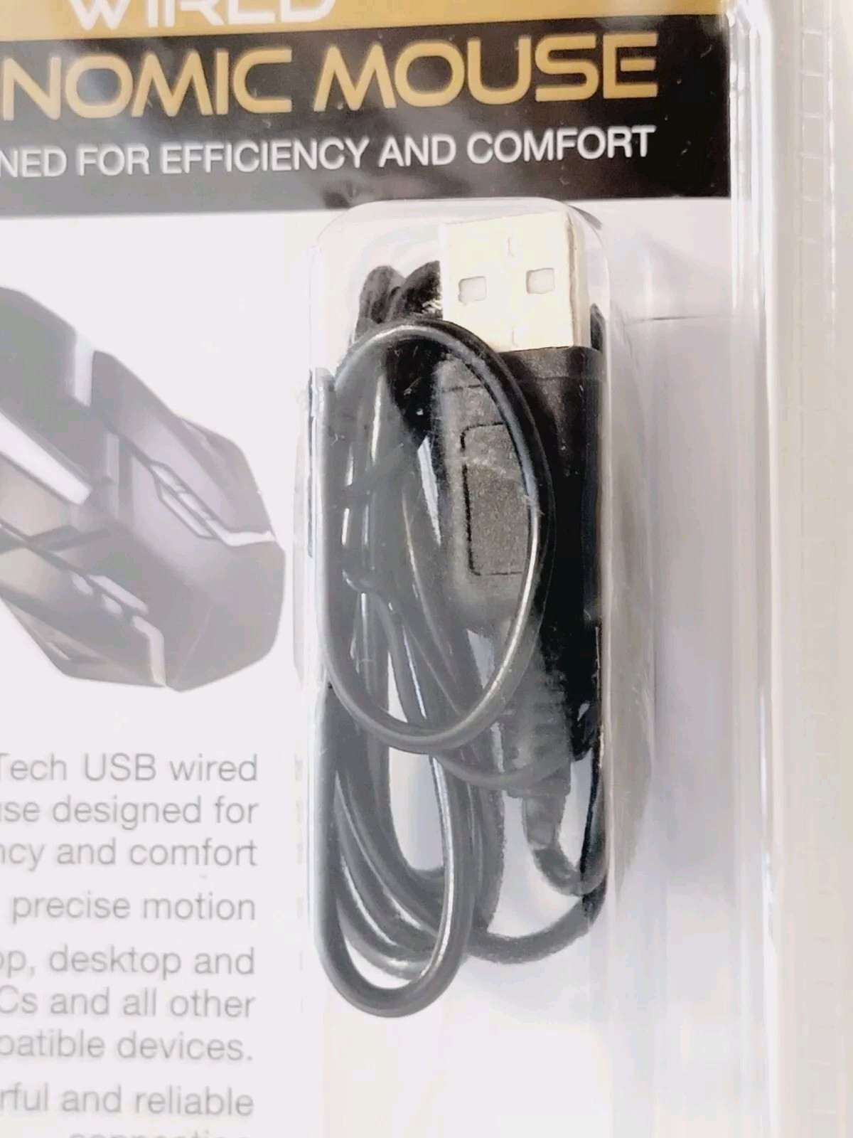TopTech Wired Optical Ergonomic Smooth Glide Mouse USB 