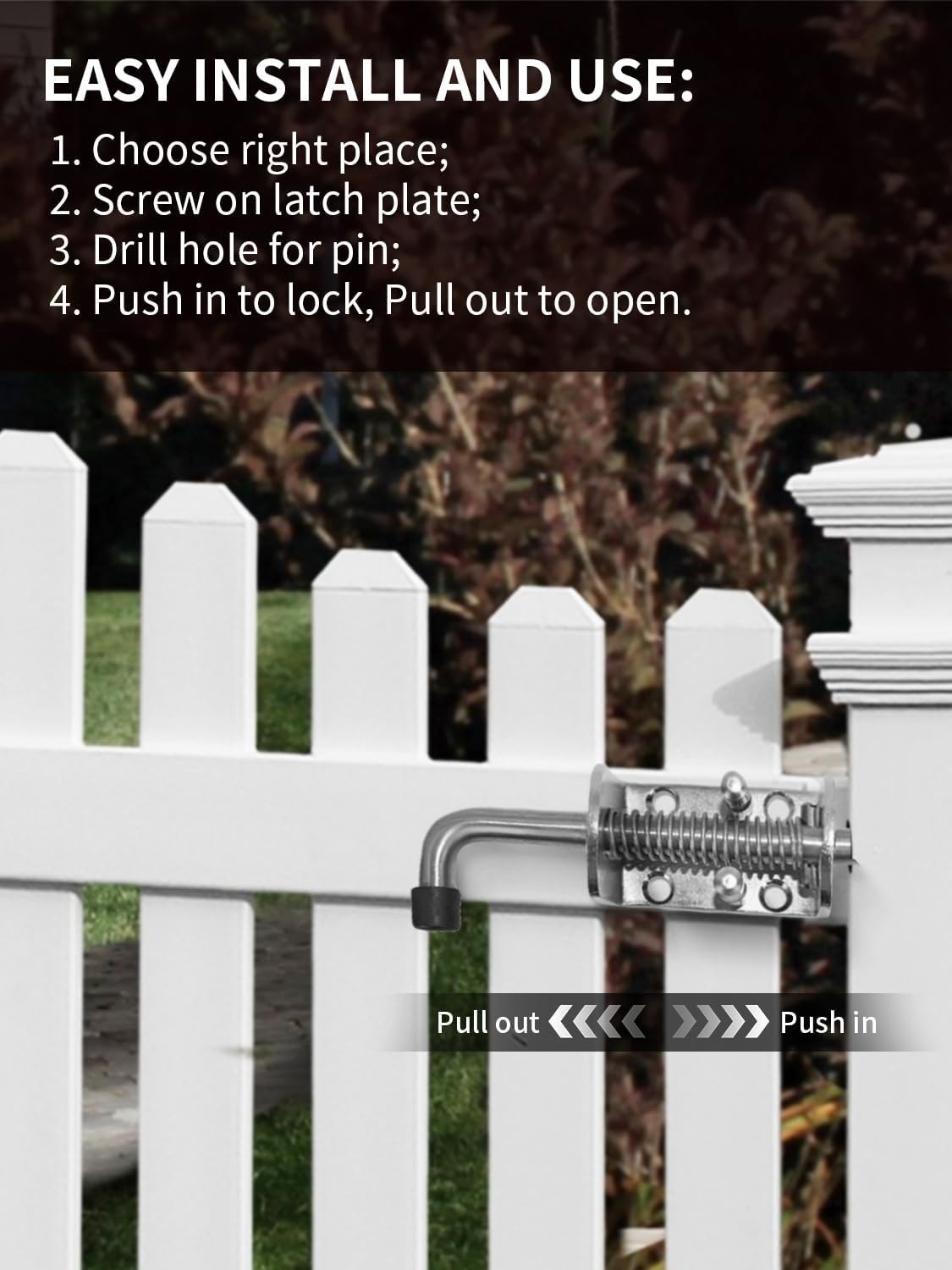 Multi-Purpose Heavy Duty Zinc Plated Gate Latch - 6in Spring Loaded Bolt (2pcs)