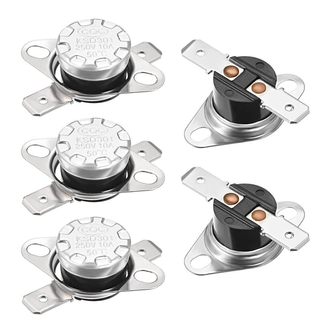 Temperature Control Switch Thermostat 50°C 10A N.C 6.3mm Pin 5pcs