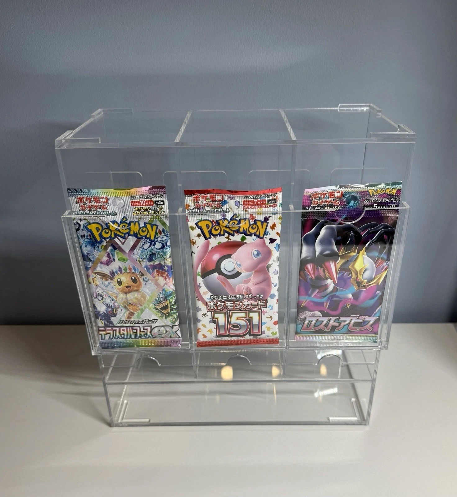 Acrylic 3 Slot Booster Pack Dispenser for TCG Pokémon | US Seller - Ships Now!