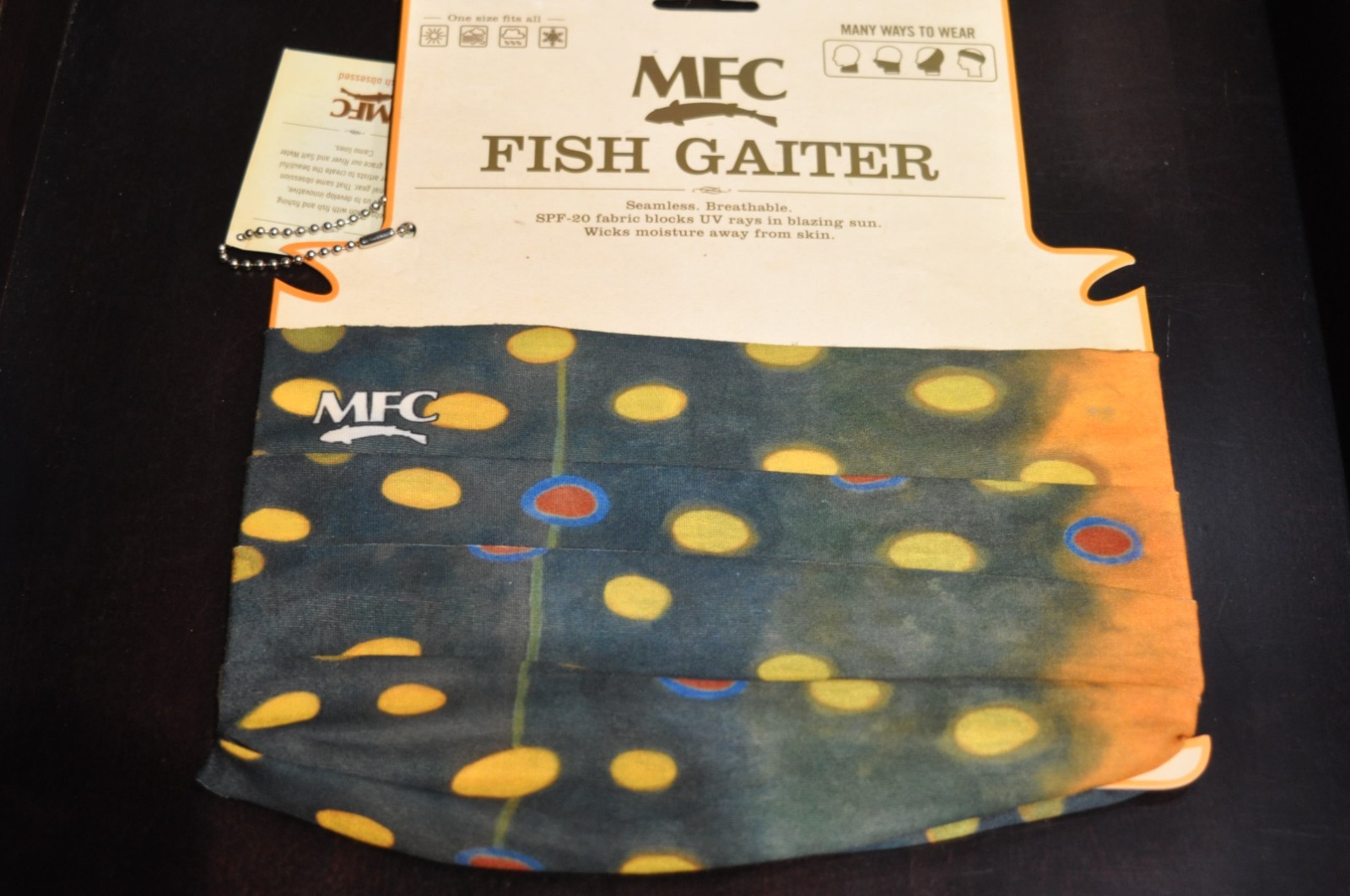 MFC Fish Gaiter Brook Trout Skin Neck Gaiter Seamless SPF 20 Fly Fishing