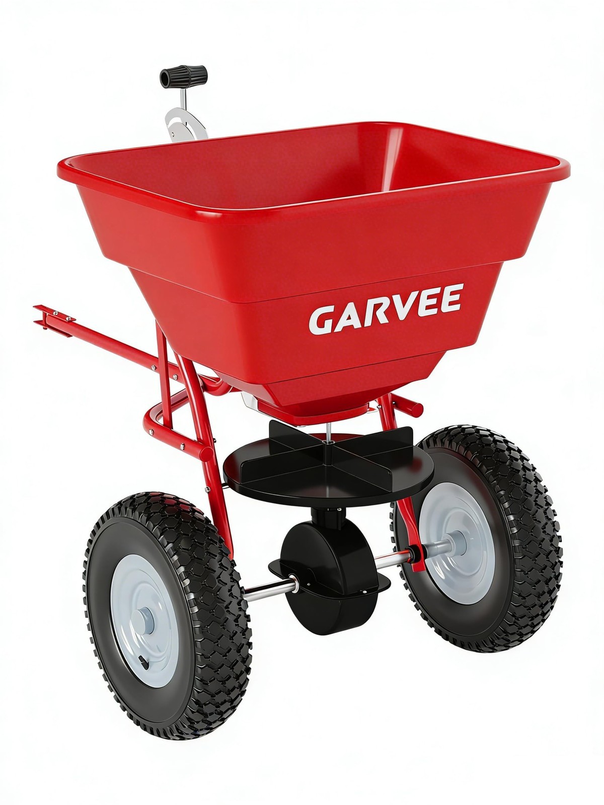 85LBs Tow Behind Broadcast Spreader Adjustable Seed Salt with Cover Hitch