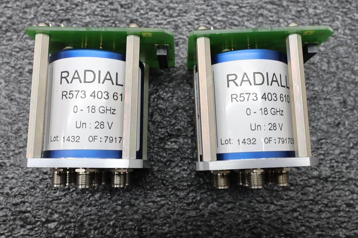 2X Radiall R573403610/R573-403-610 DC-18 GHz 28V SP6T SMA RF Coaxial Switch