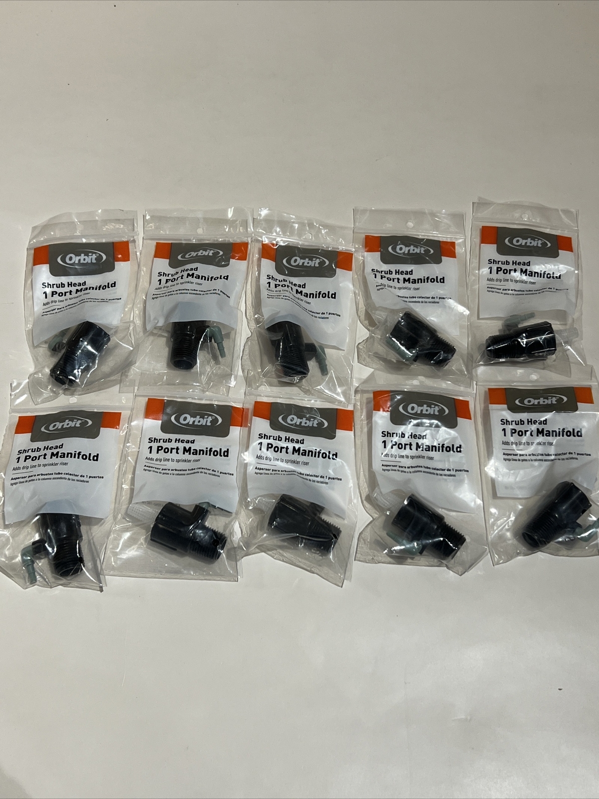 (10) Orbit 67050 1-Port Full-Flow Shrub Head Manifold Riser 1/2 in. MPT Qty :10