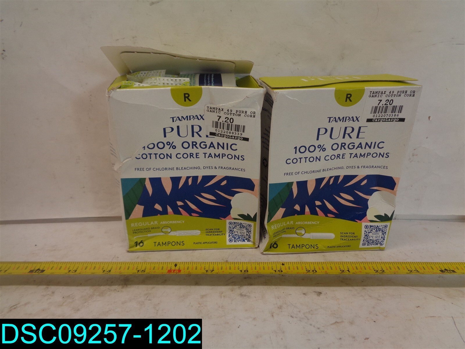 QTY=32: Tampax Pure 100% Organic Cotton Core Regular Absorbency Tampons