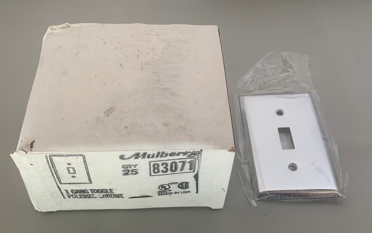 Mulberry 83071 Chrome 1 Gang Toggle Qty 25 Light Switch Plate