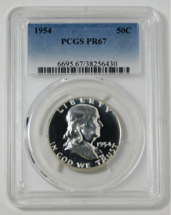 1954 Silver Franklin Half Dollar Nice Grade / Early Year PCGS Proof-67