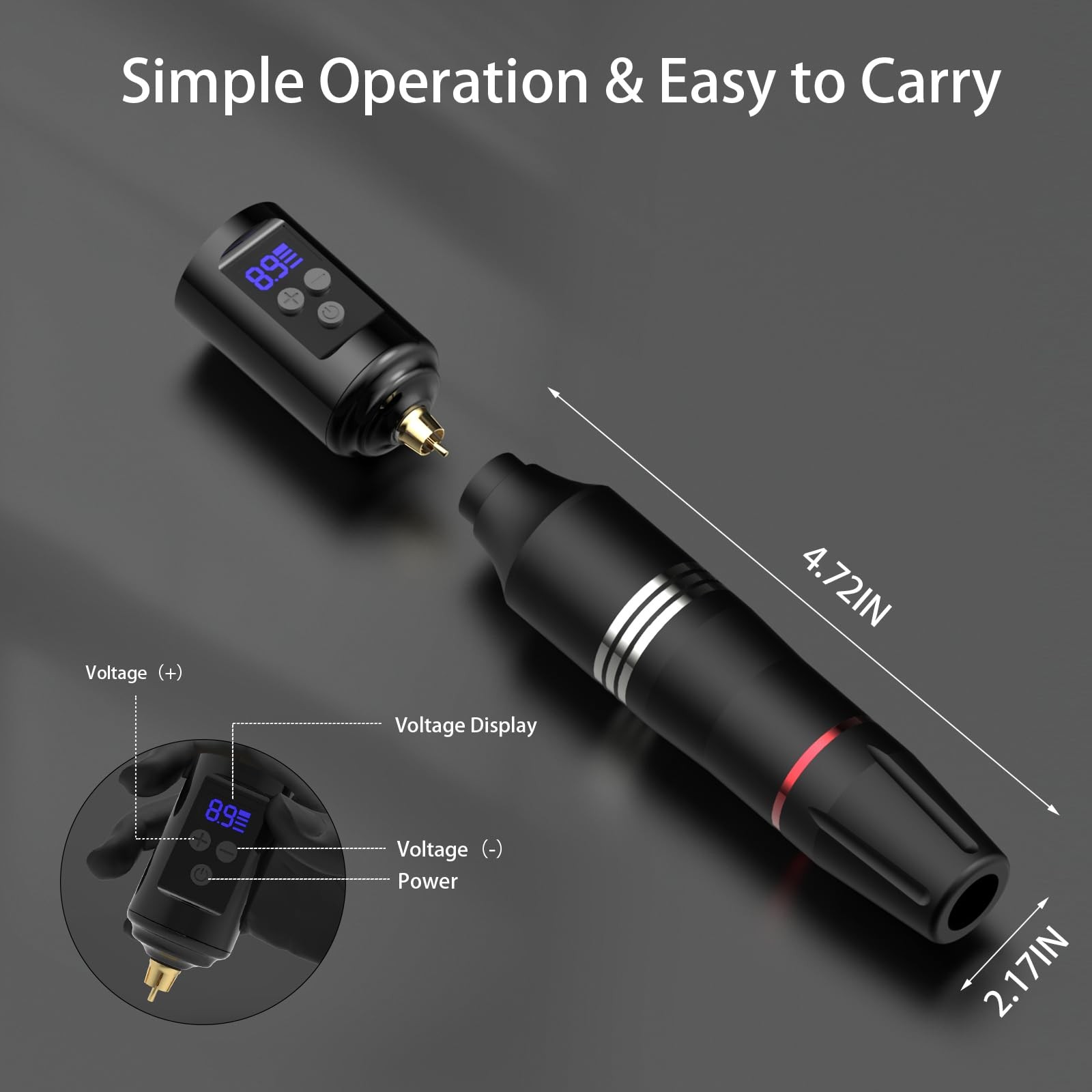 Wireless Tattoo Kit for Beginners - Machine 3Mm, Black One Battery