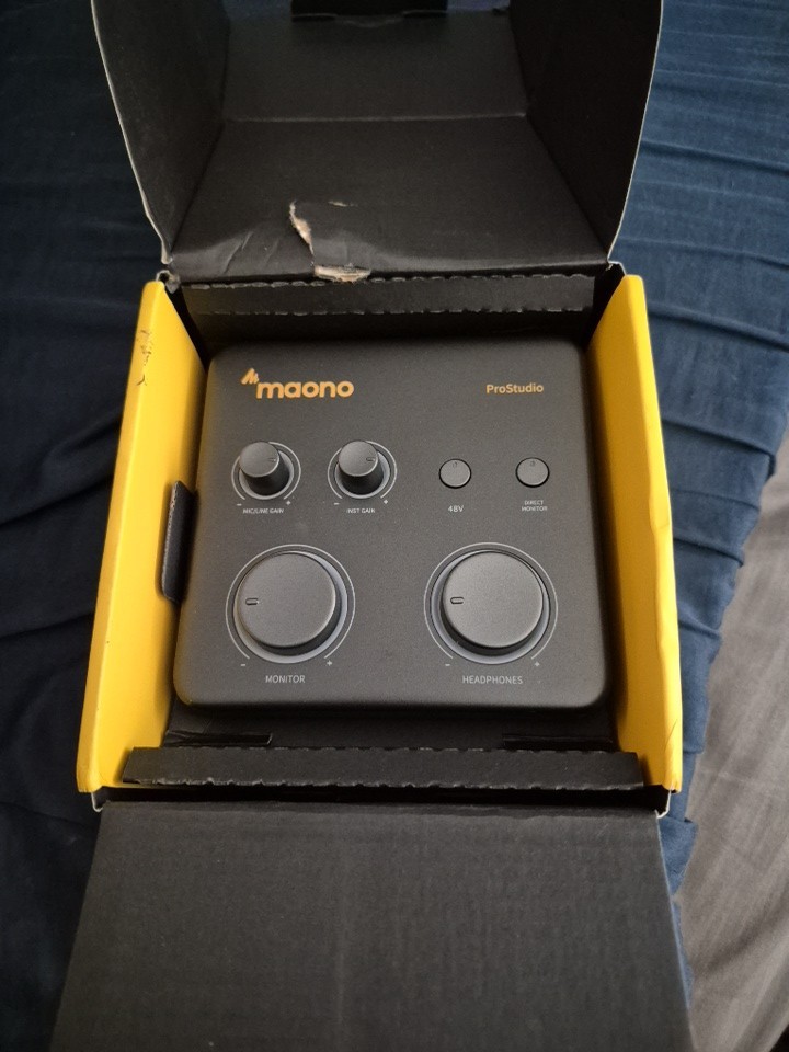 Maono ProStudio PS22 Lite USB Audio Interface Tested Powers On Box No USB Cable