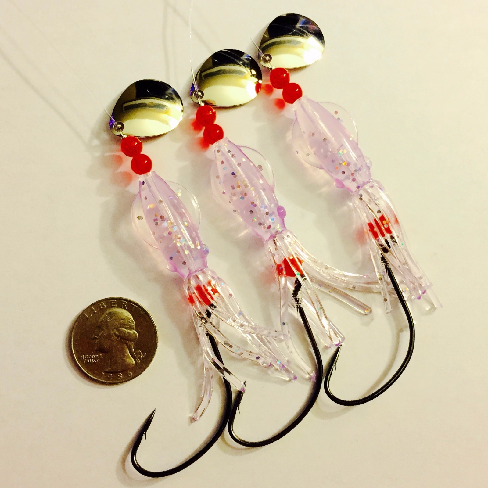 BEST FLUKE FLOUNDER B2 SQUID FISHING RIGS LURES GAMAKATSU SEA BASS COD SALMON UV