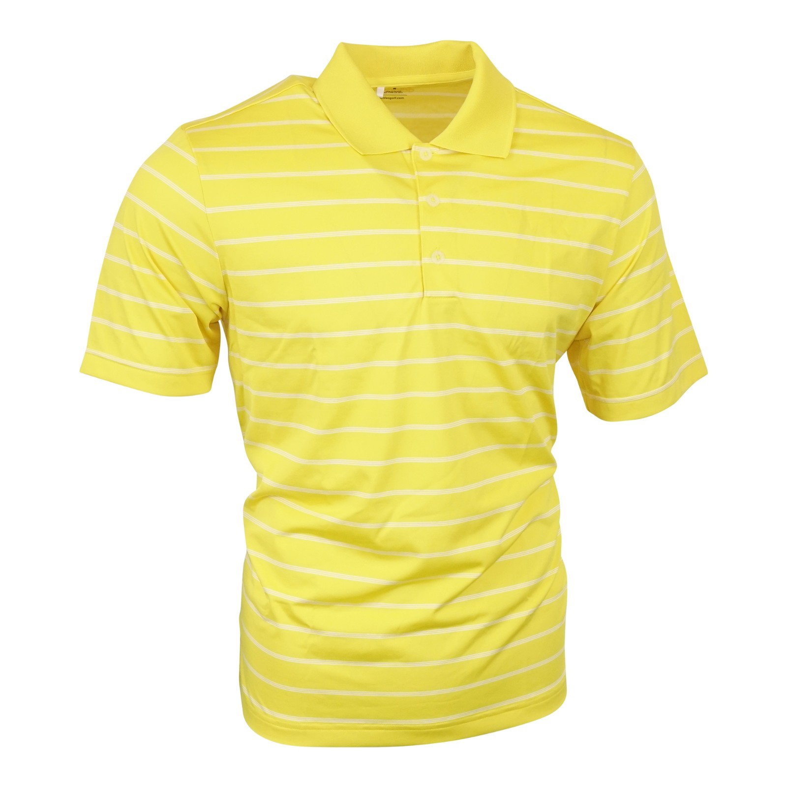 Adidas Adi Golf Yellow 2-Color Climalite Stripe Polo Shirt