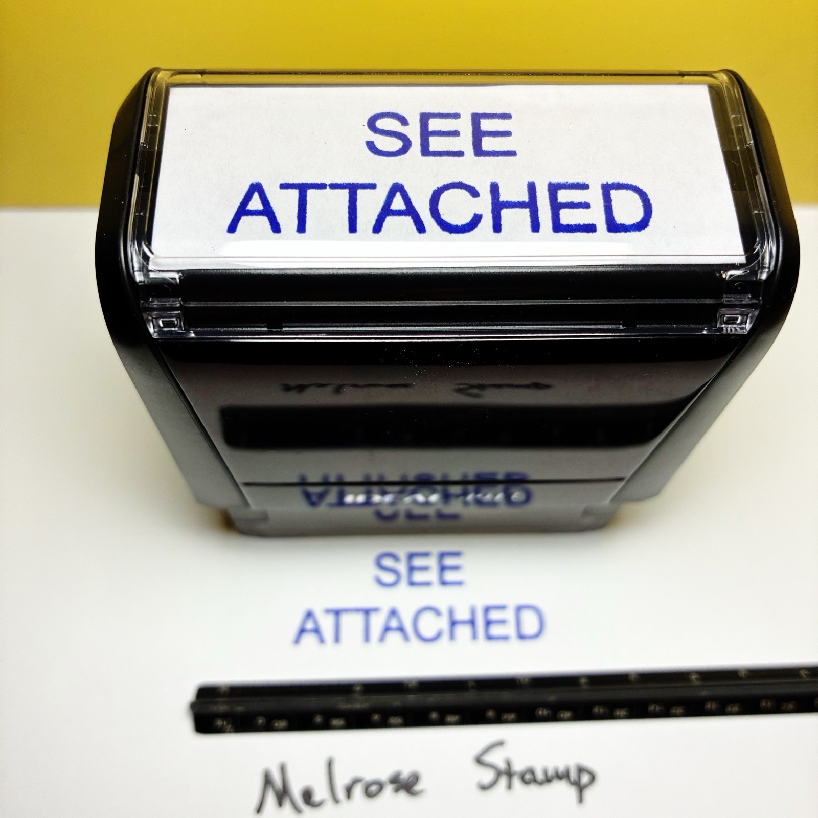 See Attached Rubber Stamp Blue Ink Self Inking Ideal 4913
