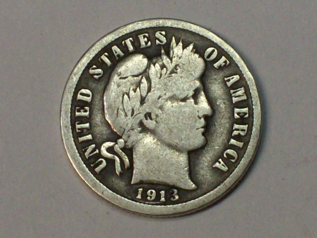 1913 Barber Dime   VG     SN8765