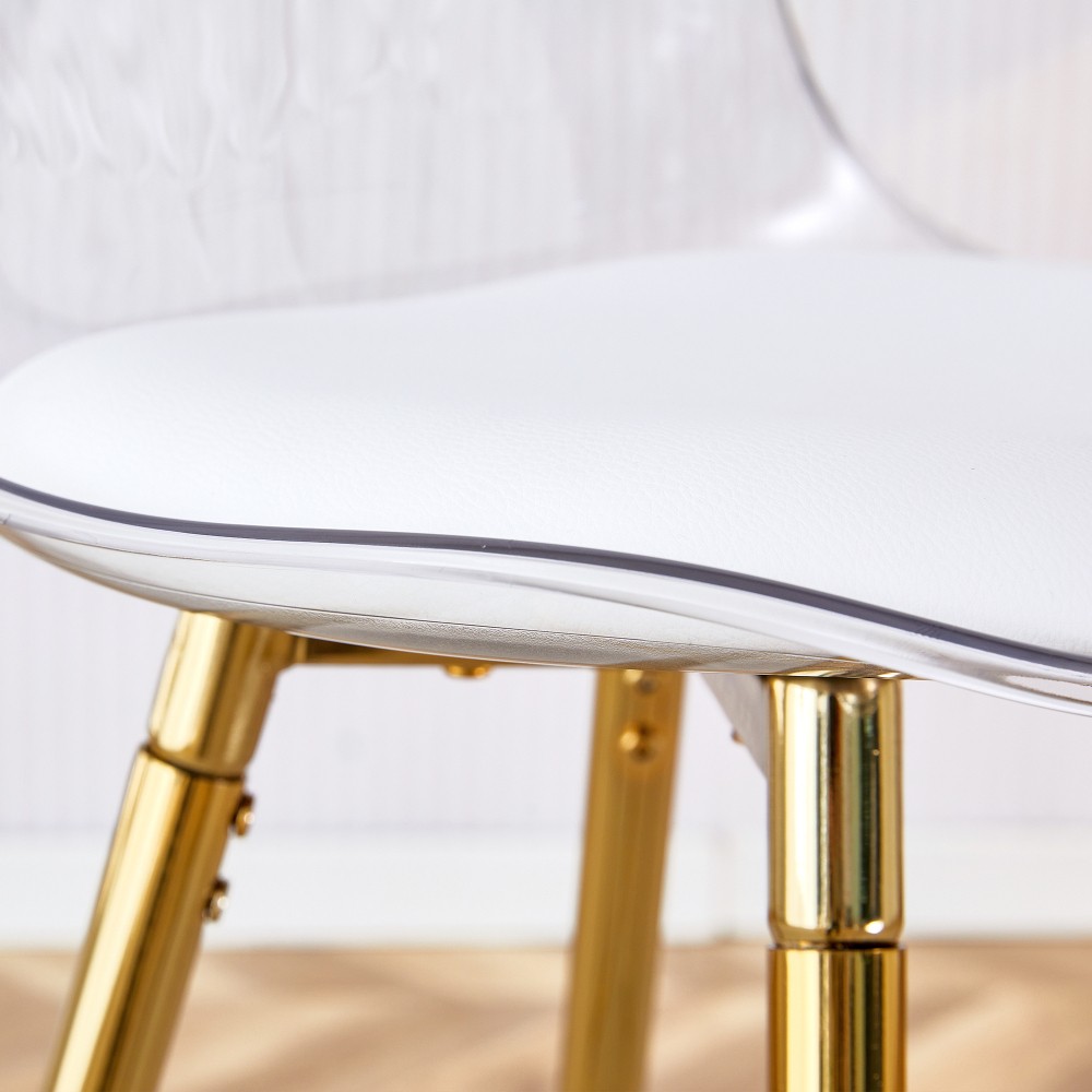 Modern PU Leather Bar Stools with Metal Legs for Kitchen Counter