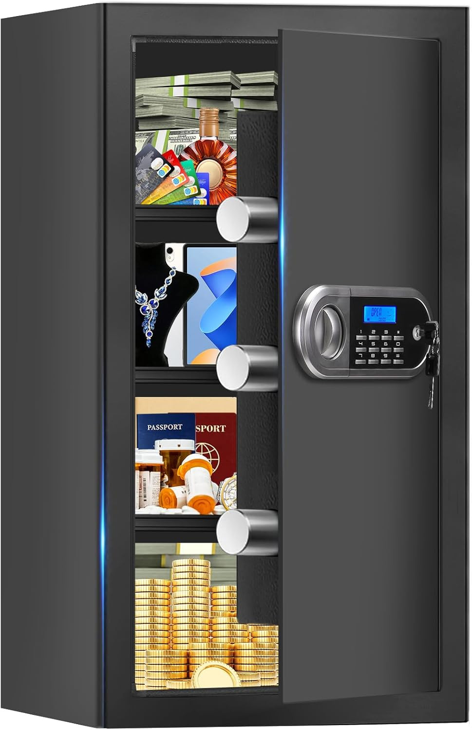 6.0 Cuft Large Fire Proof Safe for Home Documents, Safe Box Fireproof Waterproof