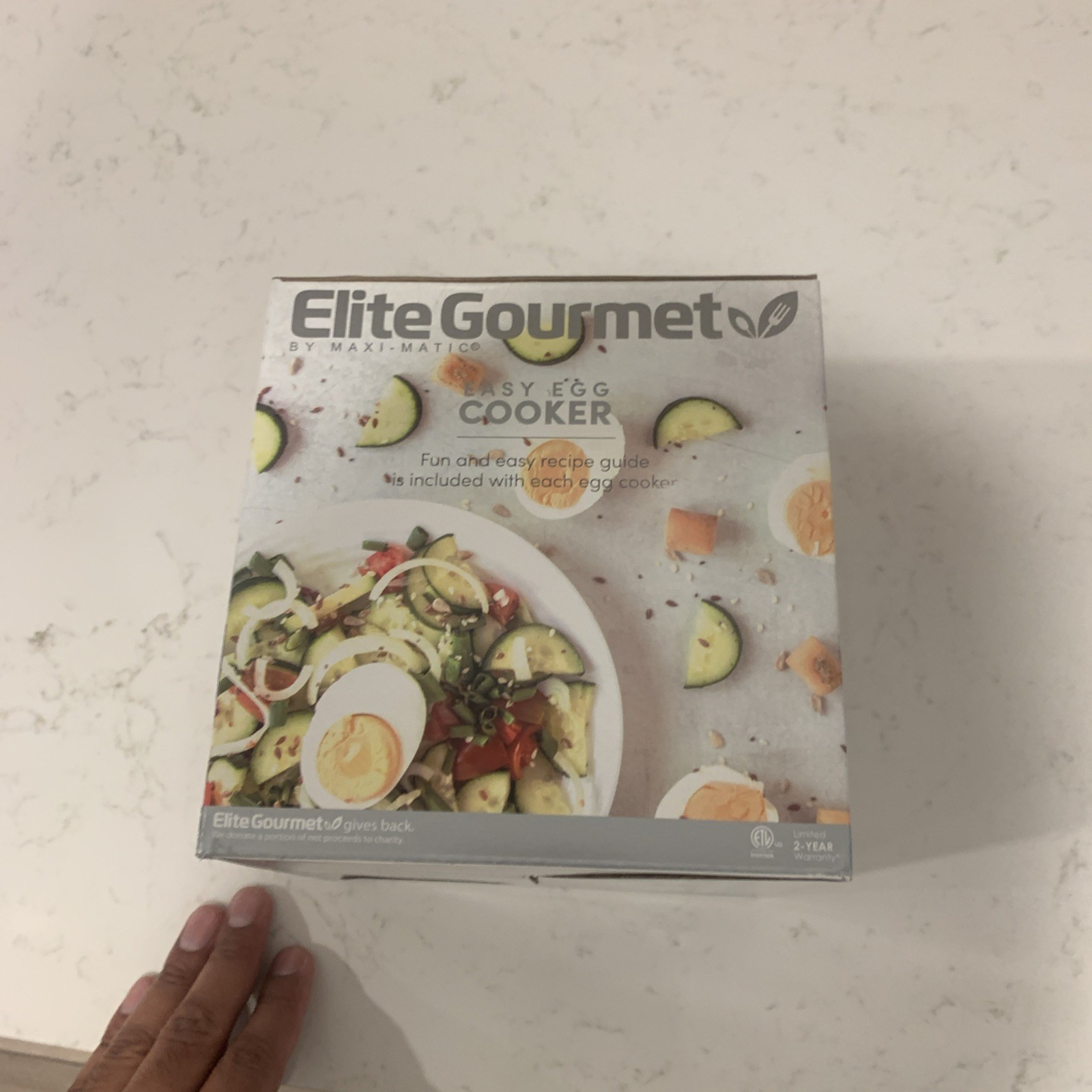 Elite Gourmet Easy Electric 7 Egg Capacity Soft, Medium, Grey Blue