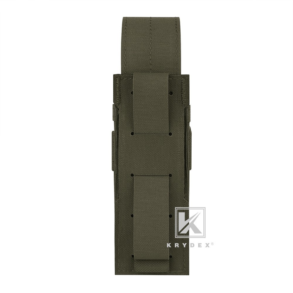 KRYDEX Tactical Flashlight Holster Low Profile Pouch Green MOLLE&Belt System