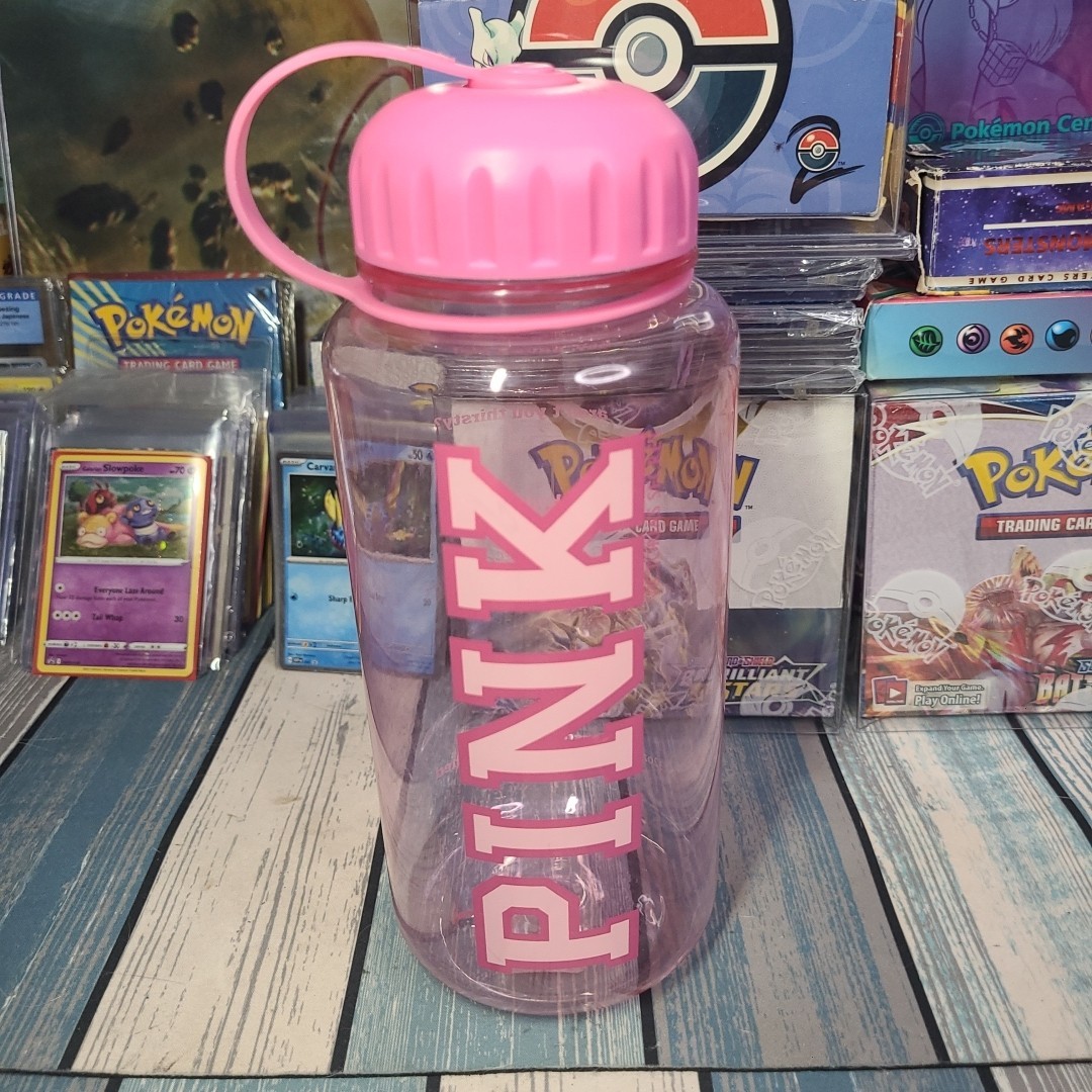 Victoria's Secret PINK Logo Water Bottle 32oz Clear Vintage RARE  Drink Up Baby