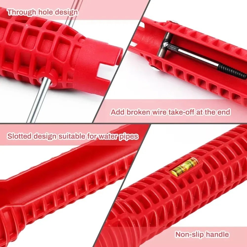 Faucet Sink Installer 14in1 Multi Tool Pipe Wrench Plumbing for Kitchen Bathroom