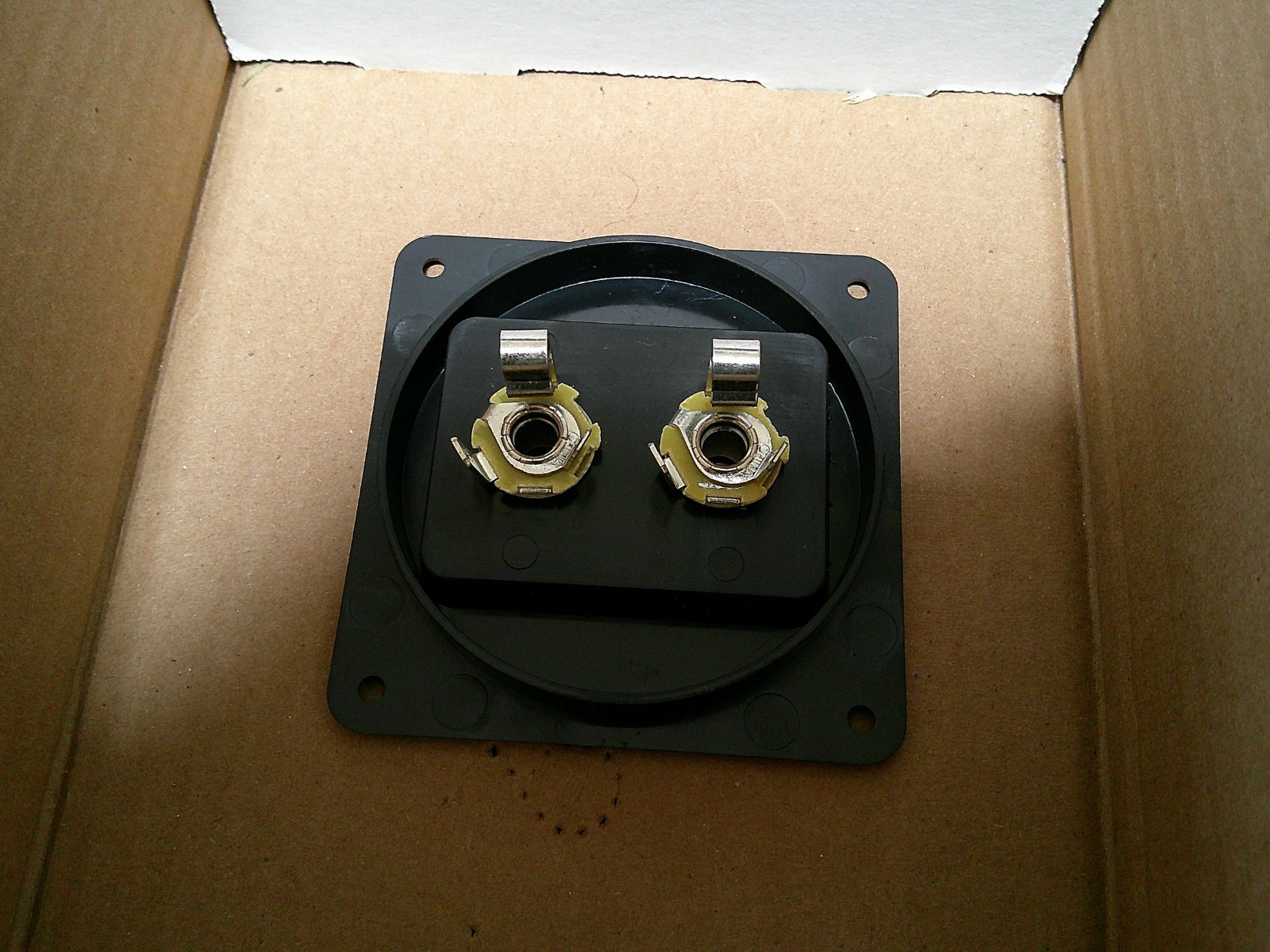 DUAL PLASTIC 3-1/4" JACK PLATE WITH 1/4" JACKS- INCLUDES MOUNTING SCREWS