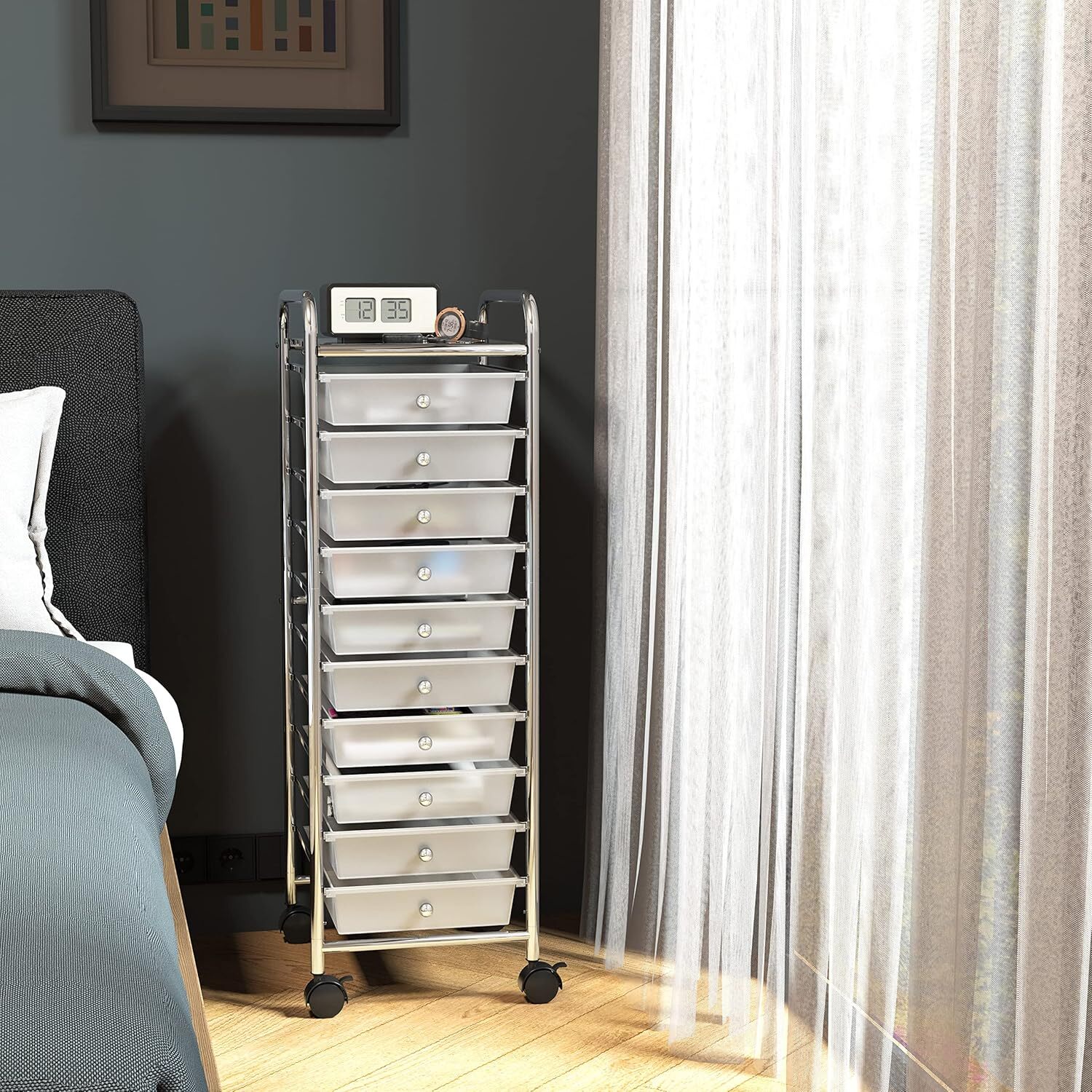 SimpleHouseware Utility Cart with 10 Drawers ,Rolling Storage