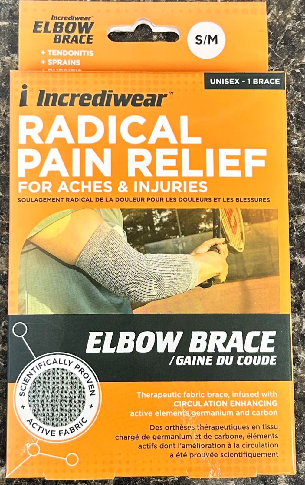 **NIB** Incrediwear Elbow Sleeve/Brace-Grey