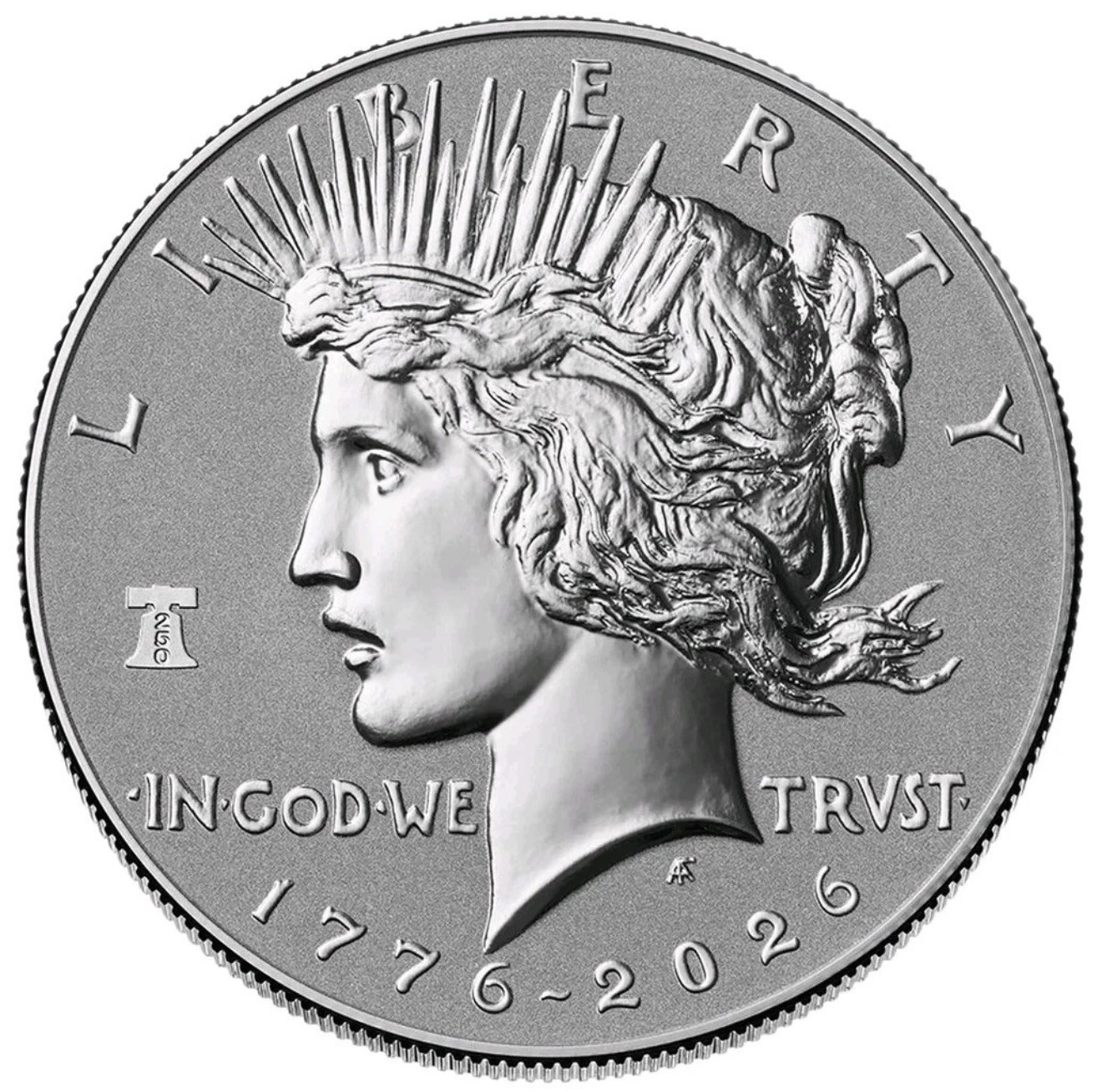2026-P 1 Oz Silver $1 Reverse Proof PEACE DOLLAR 250TH ANNIV PRIVY Coin.