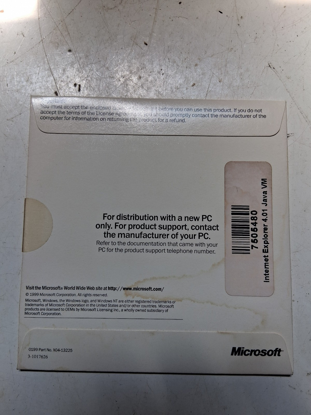 Microsoft Virtual Machine (Java VM Windows 98/NT) brand new, factory sealed, oem