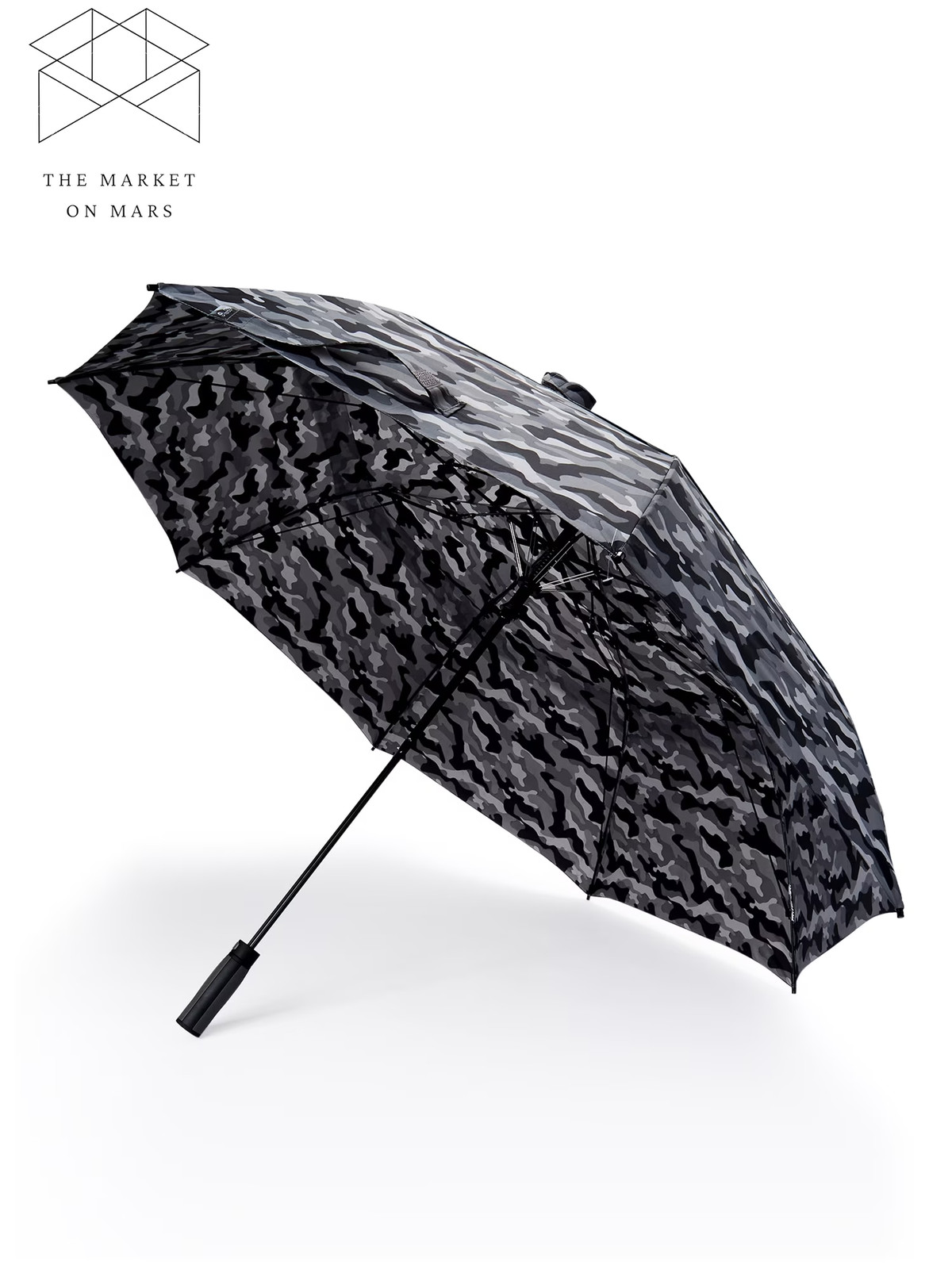 Automatic Open Two Person Rain Umbrella Black Camo
