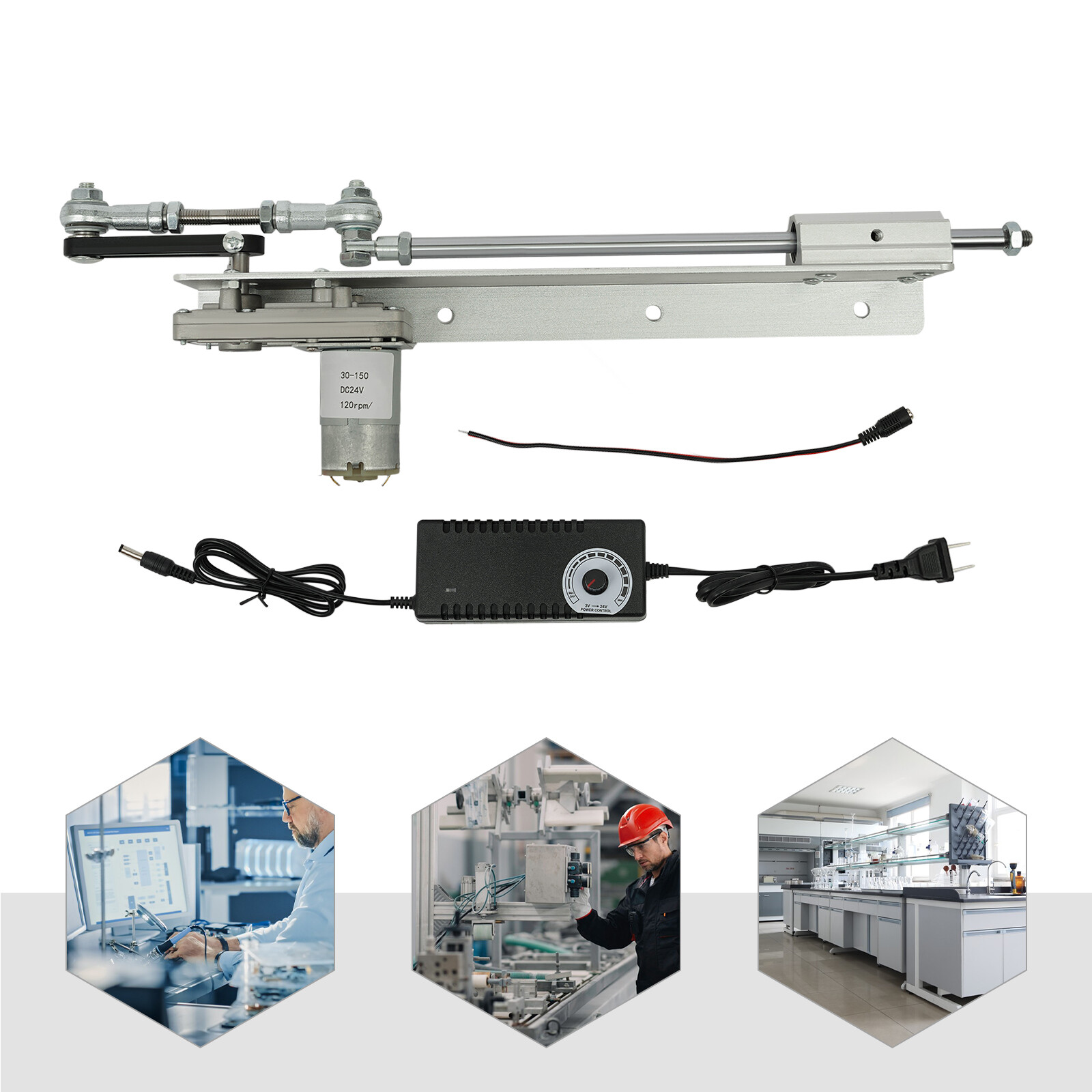 Reciprocating Cycle Linear Motor Adjustable Stroke Linear Actuator 20-120R DC24V