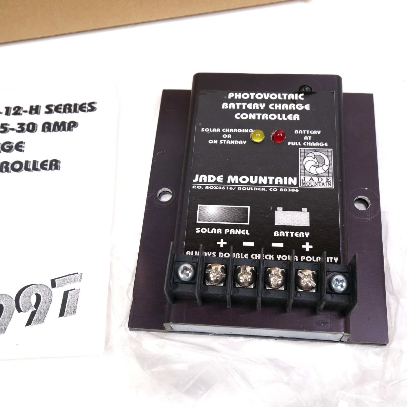 Vtg Jade Mountain PVR-12-H Solar Charge Controller 12V 16-25-30 Amp NOS Colorado