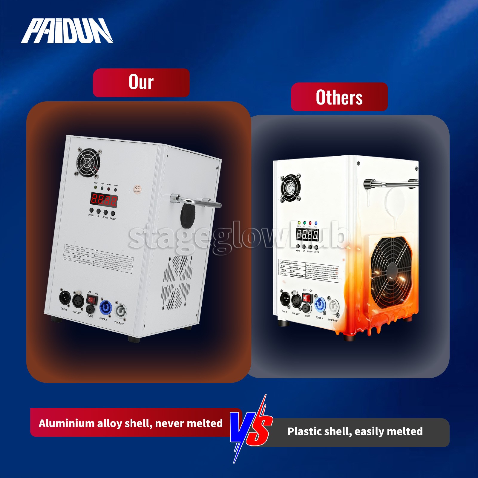 PAIDUN 850W Cold Spark Firework Machine Stage Effect 3.2-19.6FT Wedding DJ Event