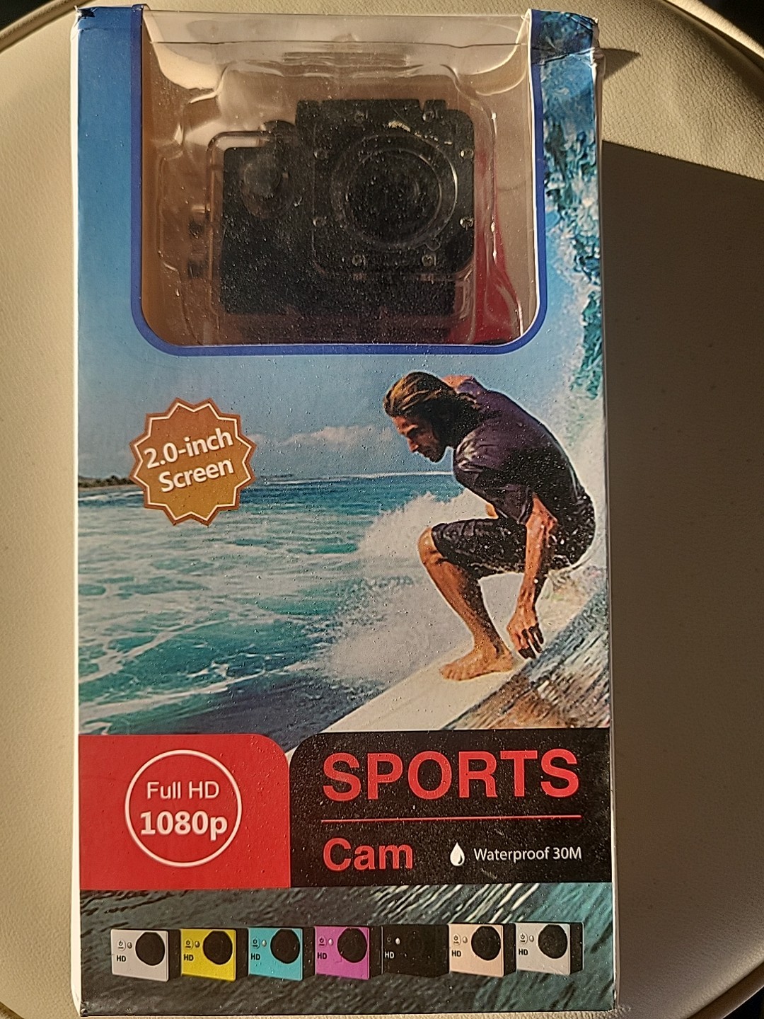 Sports Cam 1080P Full HD 2 Inch Screen Waterproof 30M Action Camera Open Box