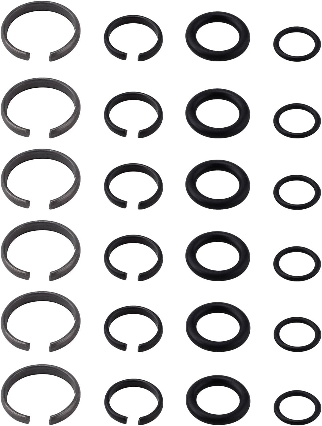 6 Sets 3/8 & 1/2 Impact Wrench Retaining Ring Clips with O-Rings & Friction Ring