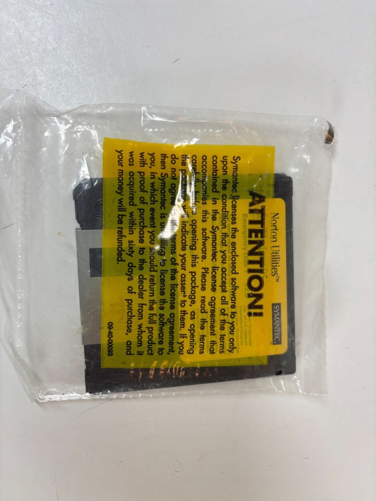 Norton Utilities Emergency Disk V2.0 Windows 95 Sealed Floppy Disk Vintage