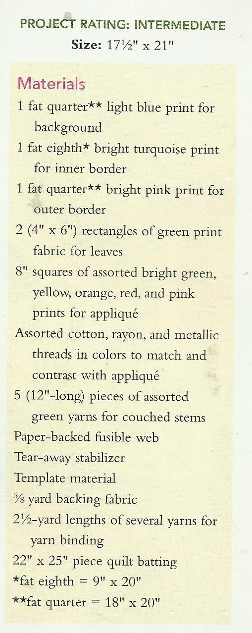 D0165 SPRINGY FLOWERS QUILT PATTERN/INSTRUCTIONS