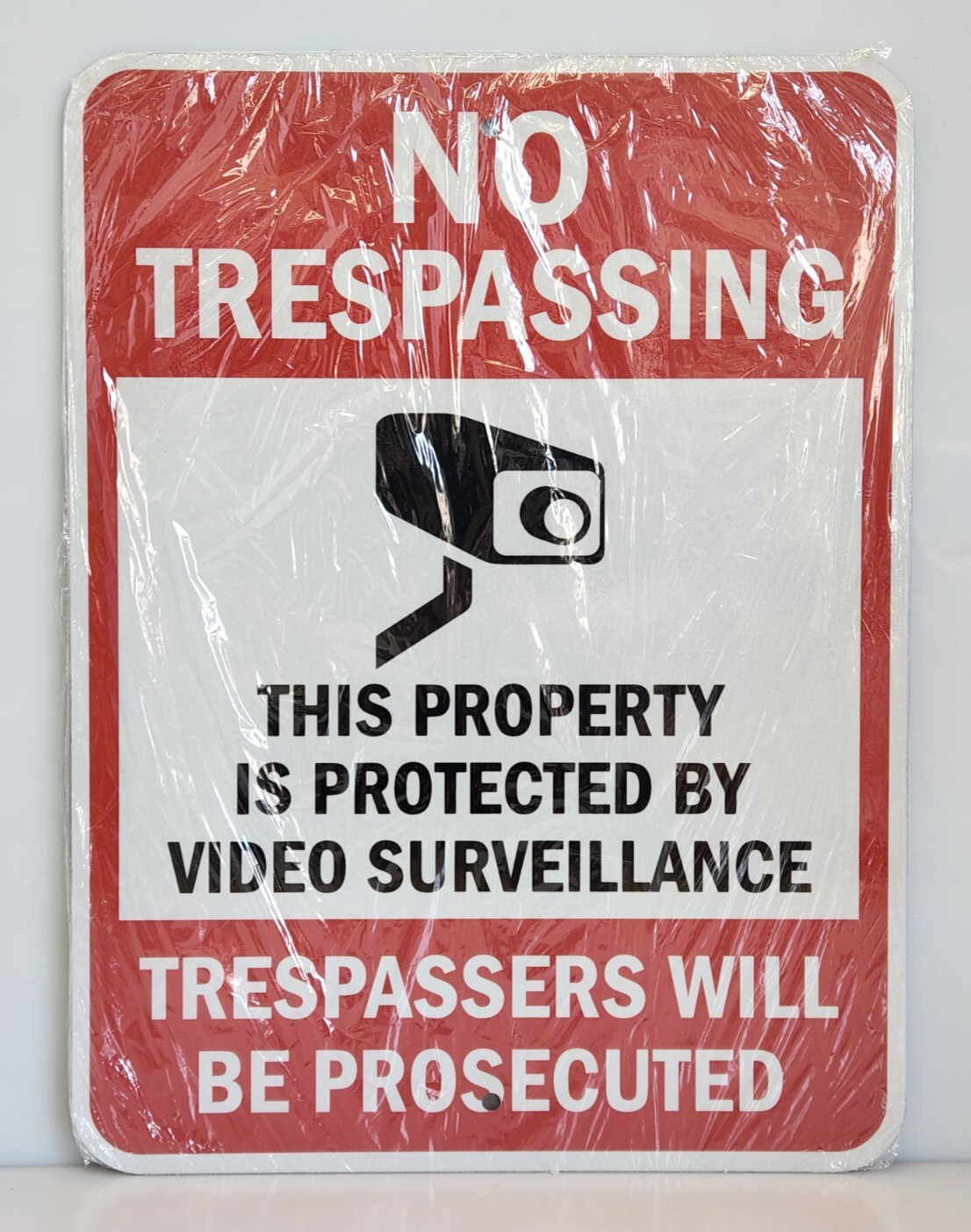No Trespassing Video Surveillance 18" x 24" EG Reflective Aluminum Metal Sign