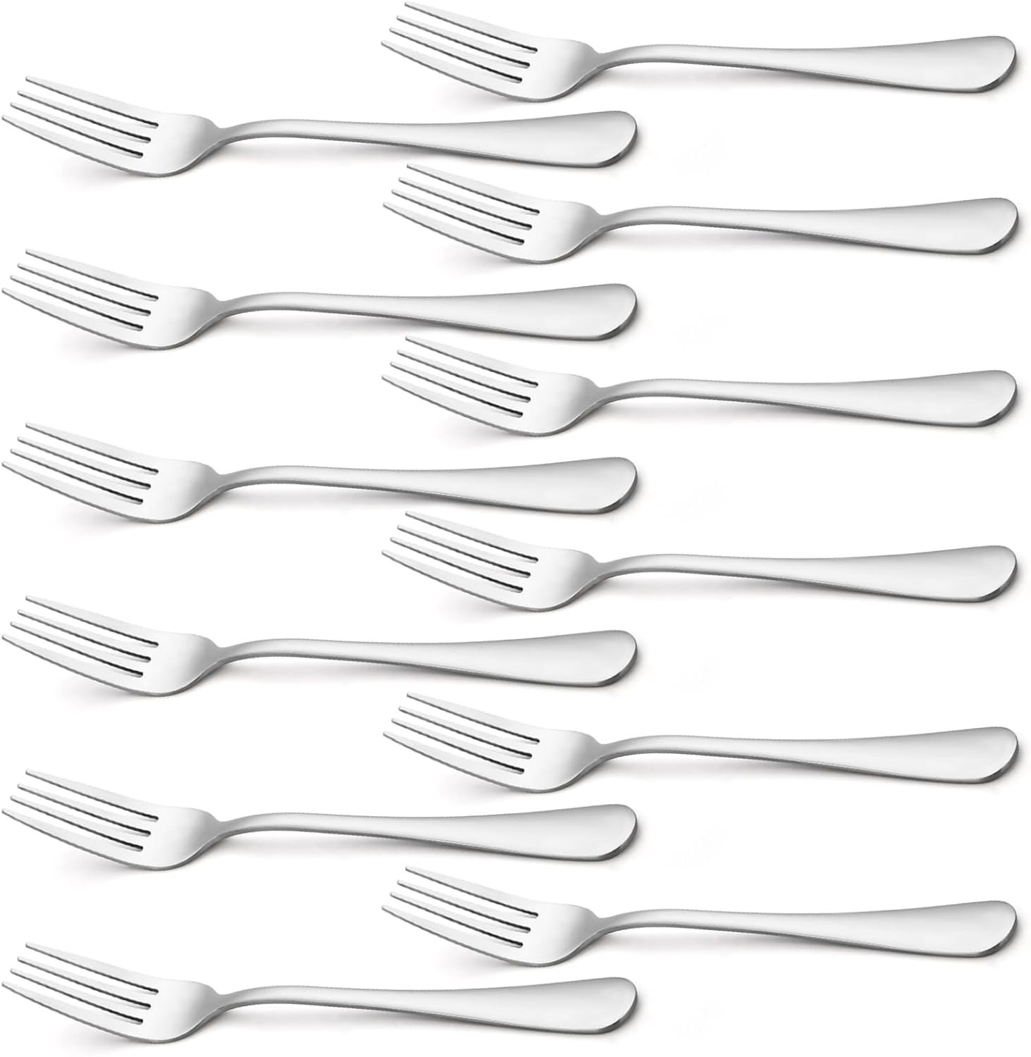 12pc Dinner Forks Set Stainless Steel Silverware Flatware Metal Kitchen Utensils