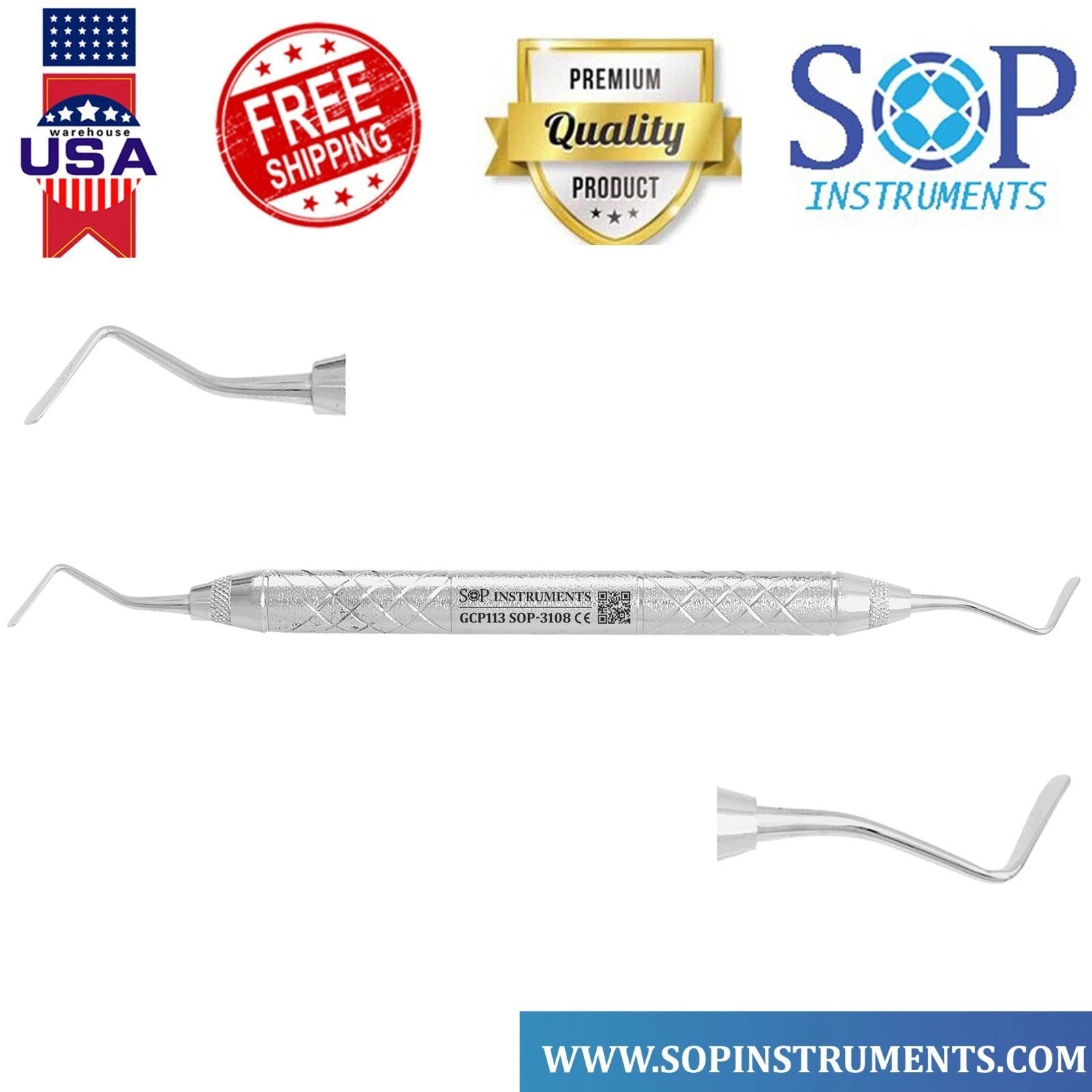 Dental Gingival Cord Packer 113 Non-Serrated Restorative Instrument Stainless St