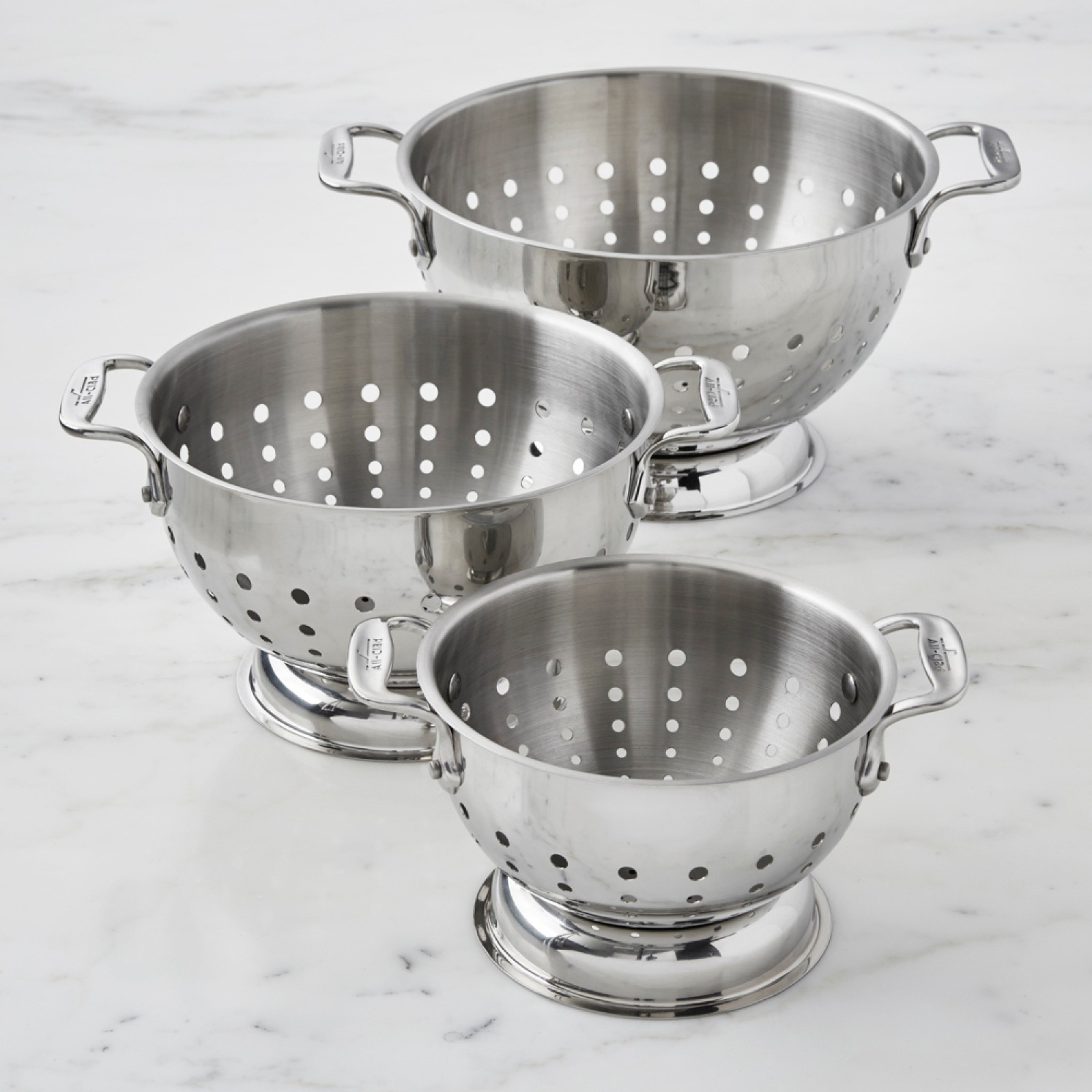 All-Clad Set of 3 Stainless-Steel Colanders