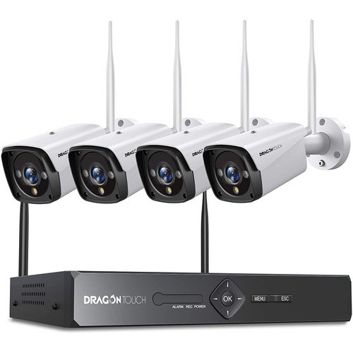 Dragon Touch K4W10 3MP Wireless WiFi Outdoor Security Camera System - 4 Camersa