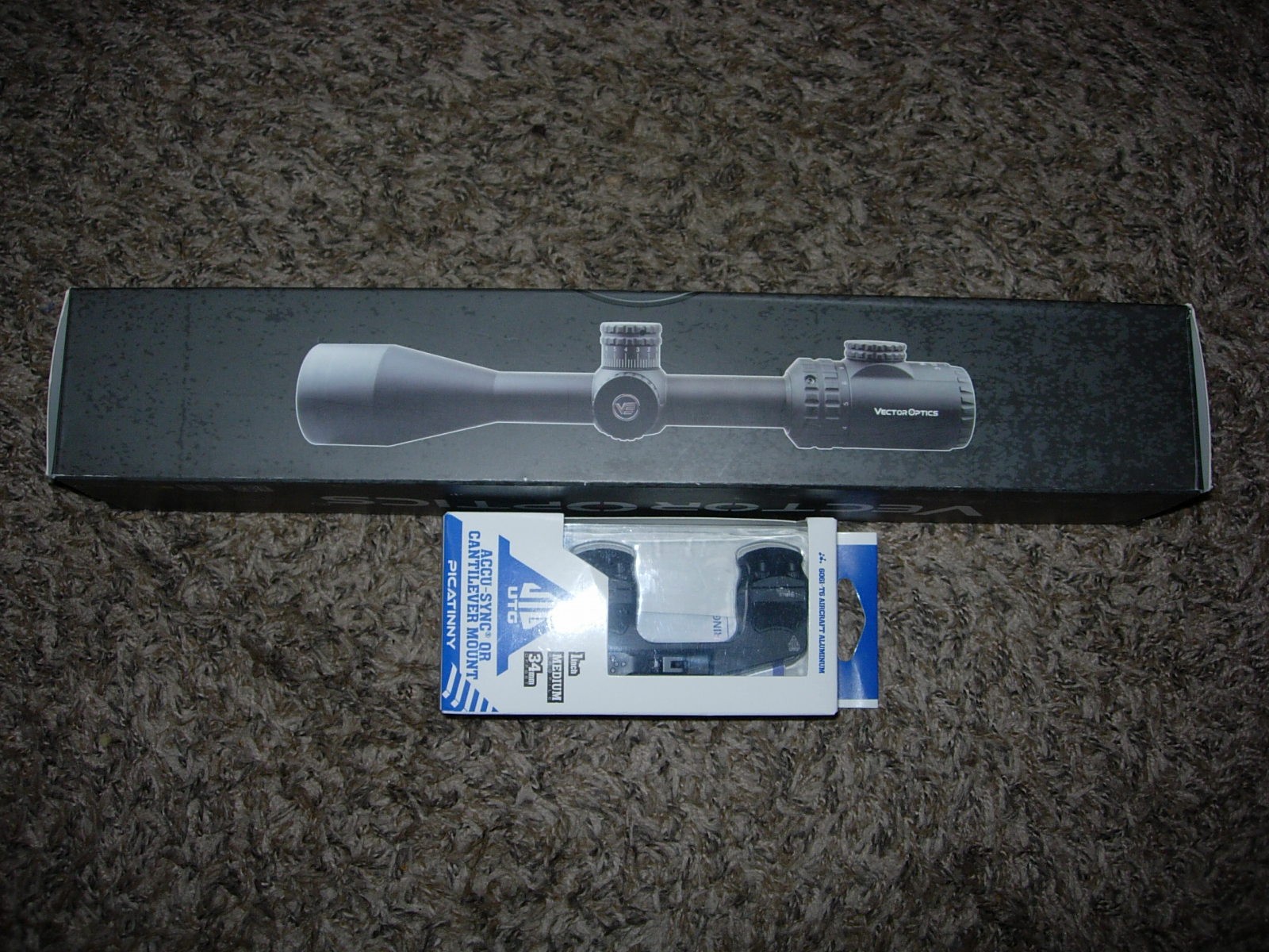 Vector Optics Hugo 3-12x44 GT SCOM-31 Rifle Scope and UTG Accu-Sync 1" QD Mount
