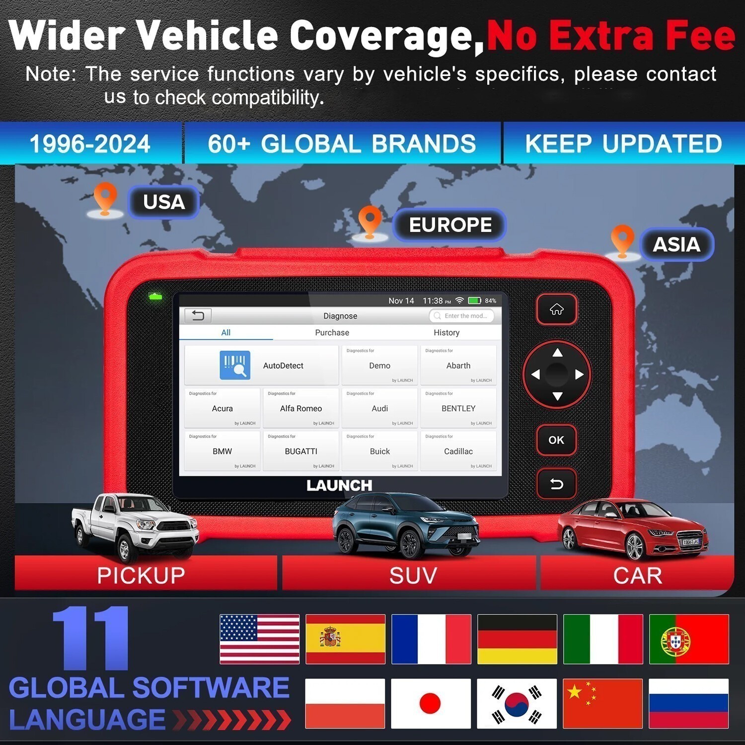 2026 LAUNCH CRP123I V3.0 Elite ABS SRS OBD2 Code Reader Car Diagnostic Scanner