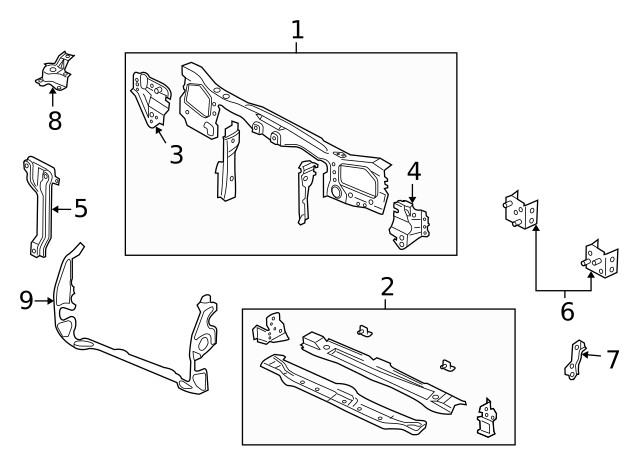 Genuine Ford Radiator Support Bracket YL8Z-8A193-AA